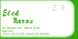 elek maros business card